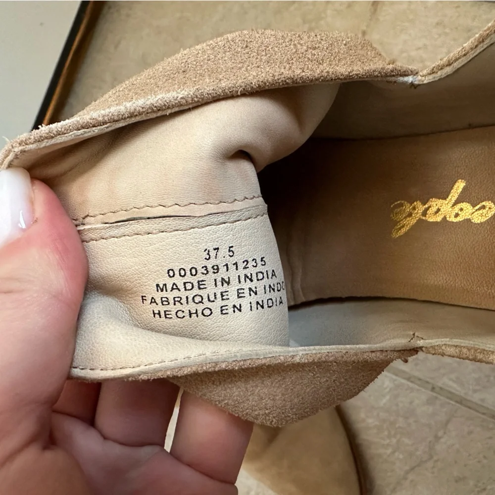 Free People Charm Double V Camel Suede Ankle Boot Boots real‎ leather size 7